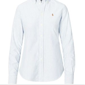 RAULPH LAUREN/CLASSIC FIT/BLUE & WHITE STRIPED